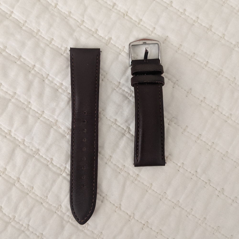 20mm Dark Brown Fossil genuine leather strap